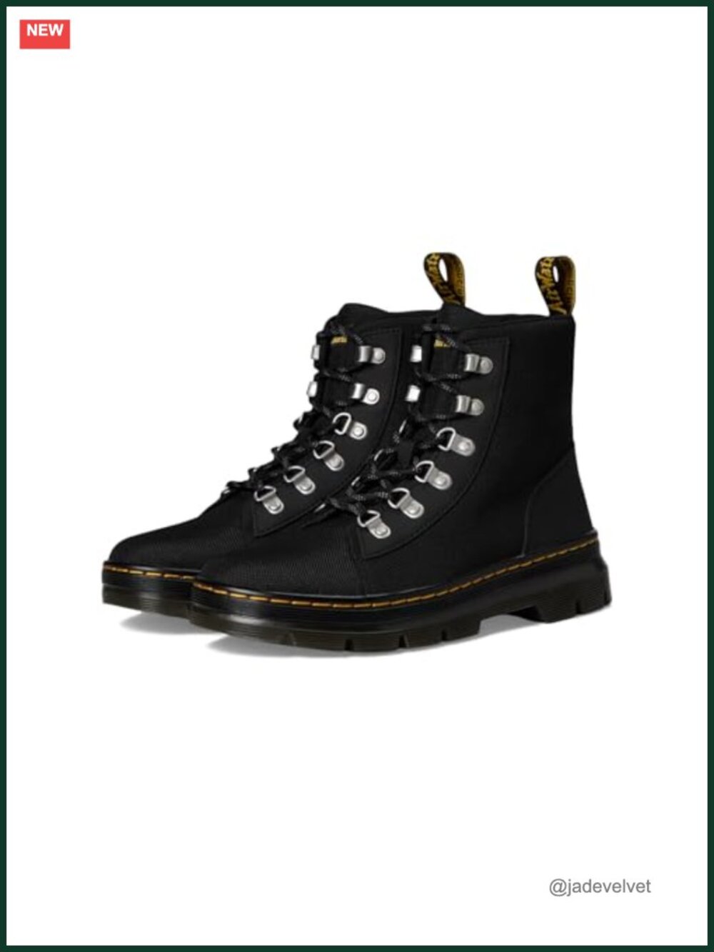 Dr. Martens Combs W Tie Boot Ankle Combat Boot Synthetic Leather